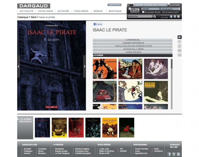 Dargaud - ecards "Isaac le pirate"