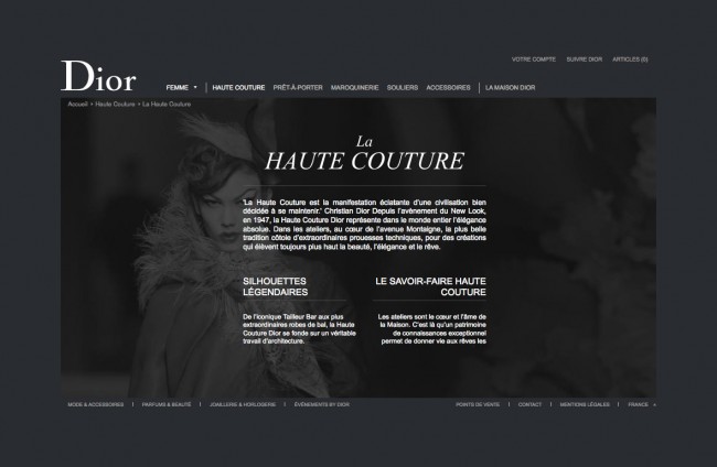 Dior.com - découvrir le savoir-faire haute couture